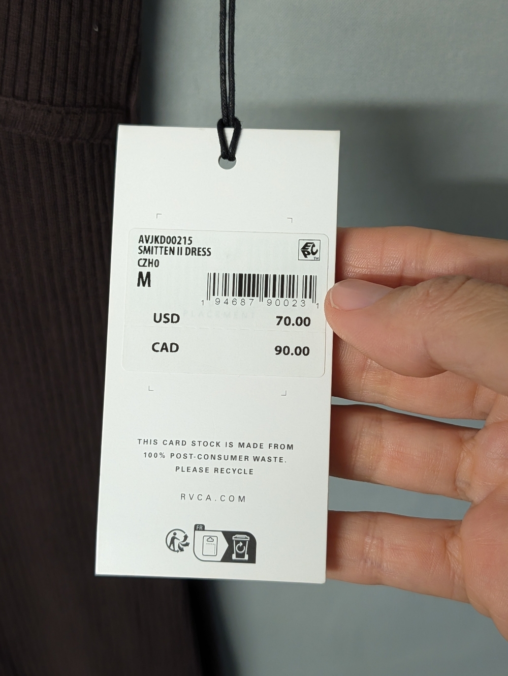 RVCA Smitten II Midi Dress | Chocolate Torte Size Medium - Picture 9 of 16